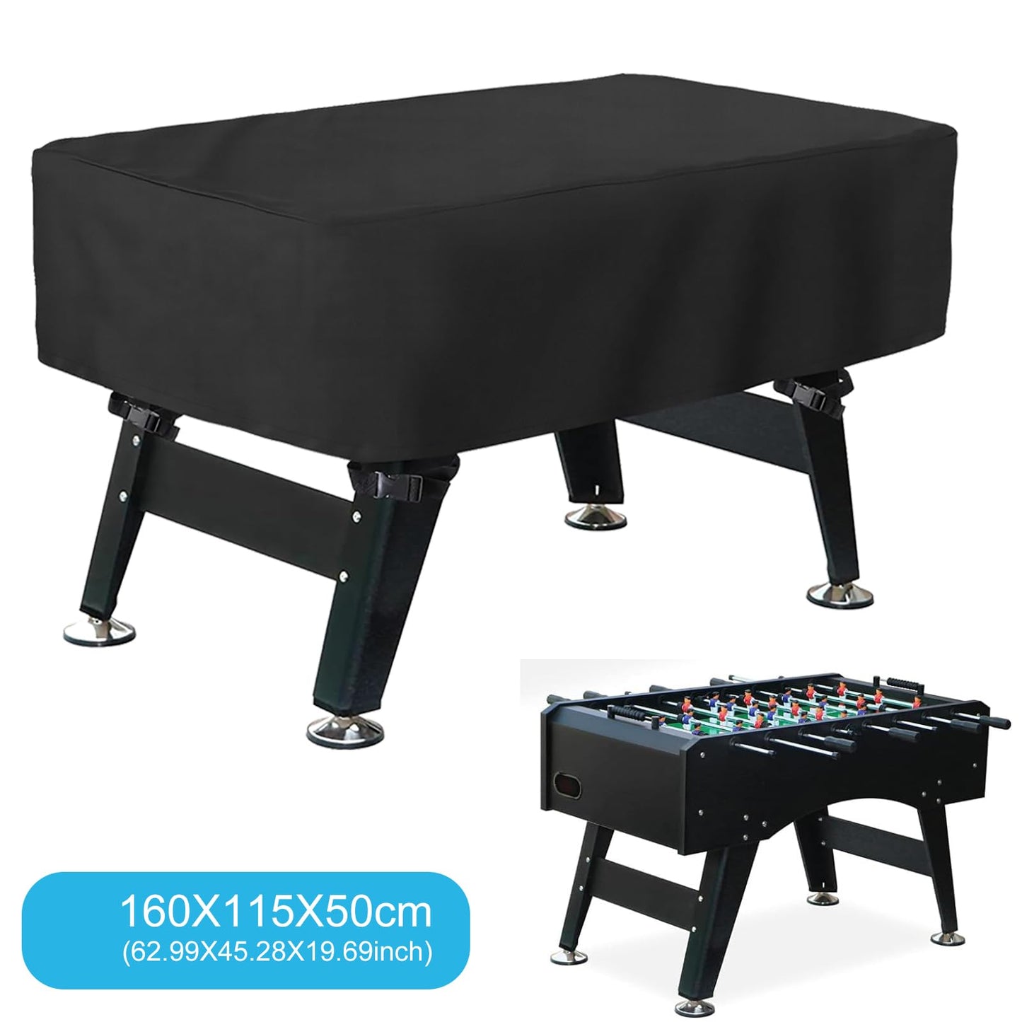 HAYCOVER Outdoor Soccer Foosball Table Cover Waterproof Dustproof Universal Patio Coffee Chair Billiard Game Room Cover Black 300D Oxford Cloth 63 x