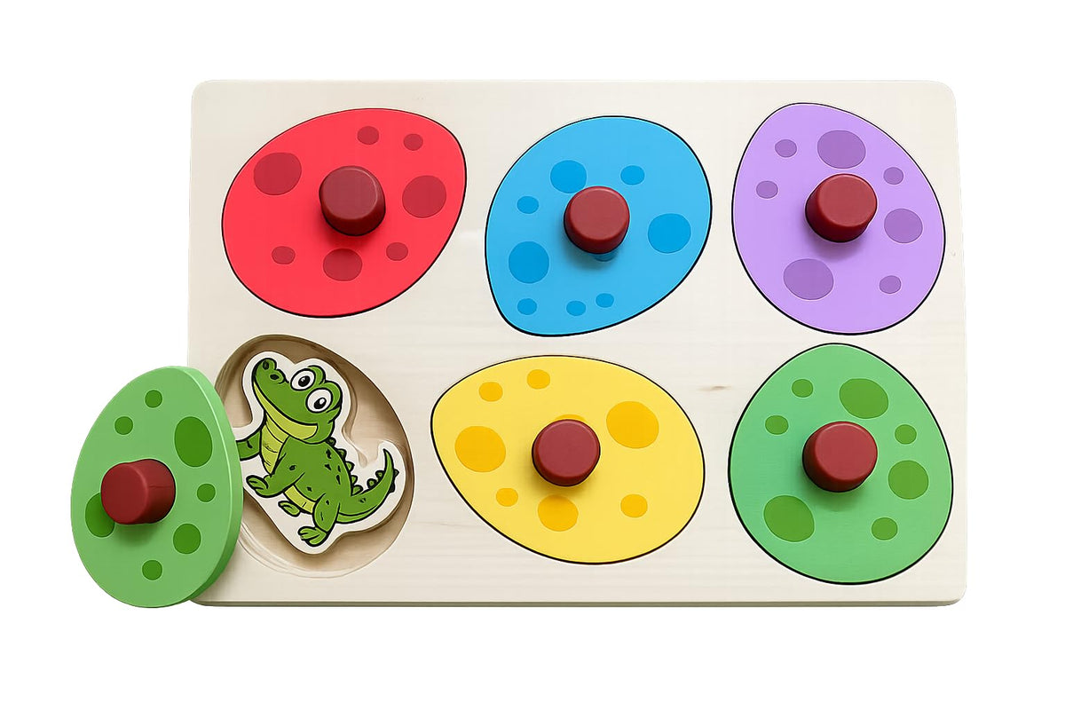 Egg Hatching Animal Puzzle for Toddlers 1-3, Wooden Montessori Toy
