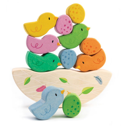 Tender Leaf Toys - Rocking Baby Birds - 12 Piece Balance Toy - STEM Toy - Early Learning to Develop Strategic Thinking and Fine Motor Skills - Wooden