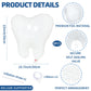 8 Pieces White Tooth Foil Balloons Decorations, 22 Inches Mylar Dental Balloons for Graduation, Tooth Fairy Parties, Dentist Office Decor, Kids First