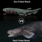Frankiezhou Home Realistic Frilled Shark Plush Toy - Simulation 20.5" Grey Lifelike Frilled Six Gill Shark Stuffed Toys, Super Soft Sea Creatures