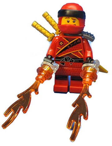 LEGO Ninjago: Kai Minifig with Flames and 2 Gold Katana Swords