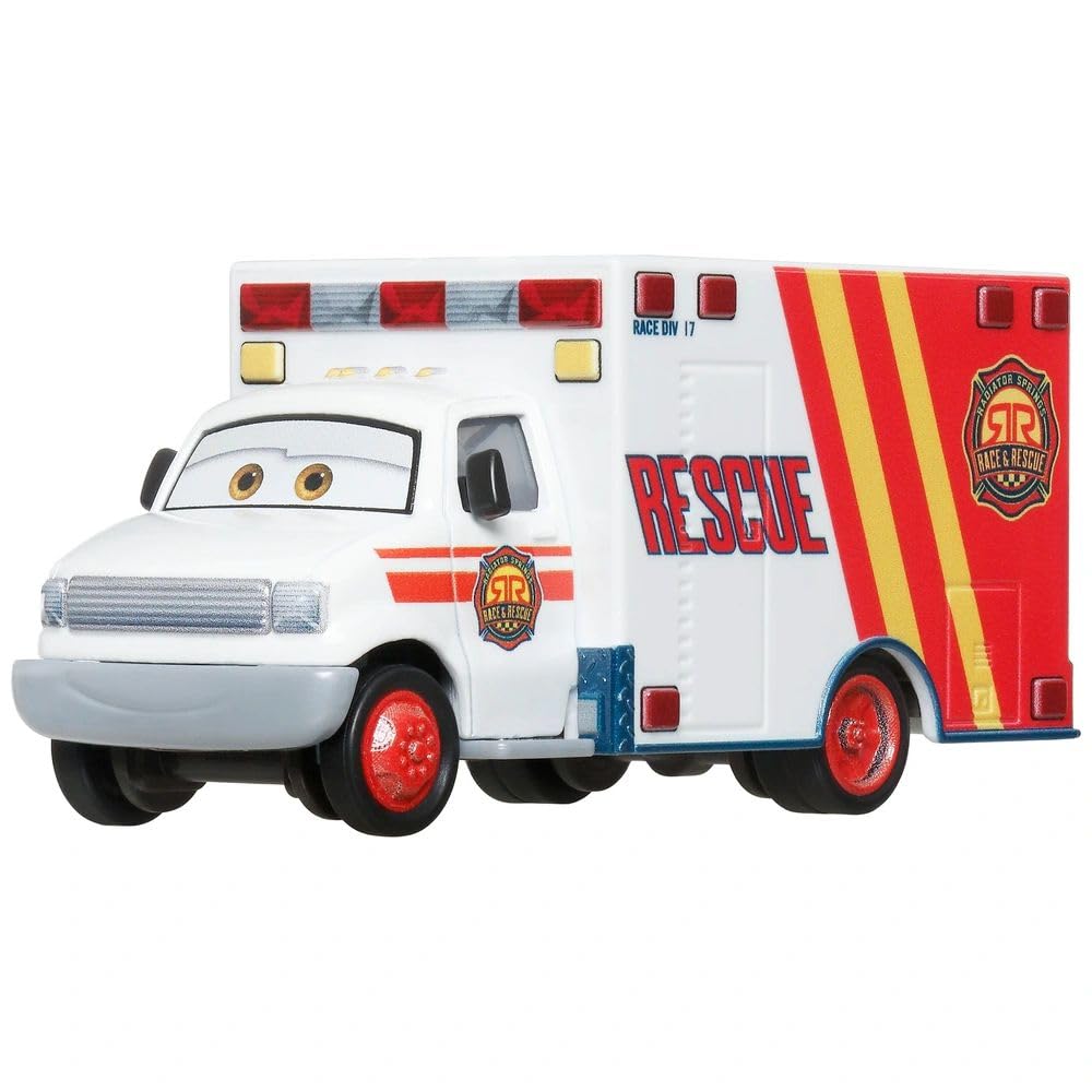 Disney Cars 2025 1:55 Scale Diecast Radiator Springs Race & Rescue Ambulance Morgan Martins