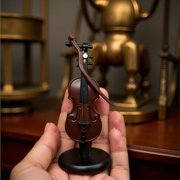 Miniature Violin, Tiny Violin Mini Musical Instrument, Miniature Model Dollhouse, Furniture Crafts Ornament for Dollhouse Fairy Garden Decoration