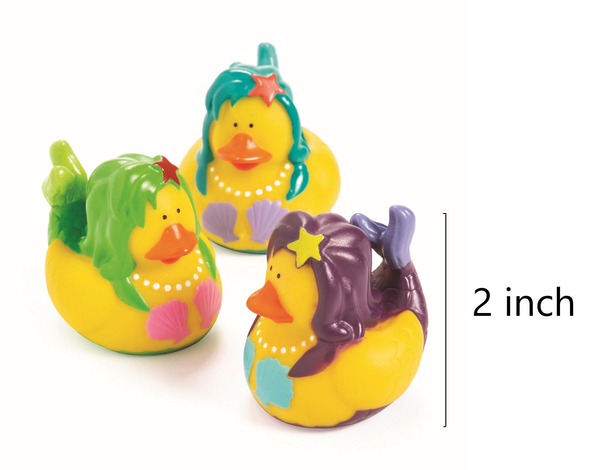 Fun Express Mermaid Ducks - Toys - Character Toys - Rubber Duckies - 12 Pieces - Multi Color