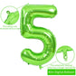TONIFUL 40 Inch Large Green Numbers Balloons 0-9, Number 5 Digital 5 Helium Foil Mylar Big Number Balloons for 2026 Graduation New Year Eve Birthday