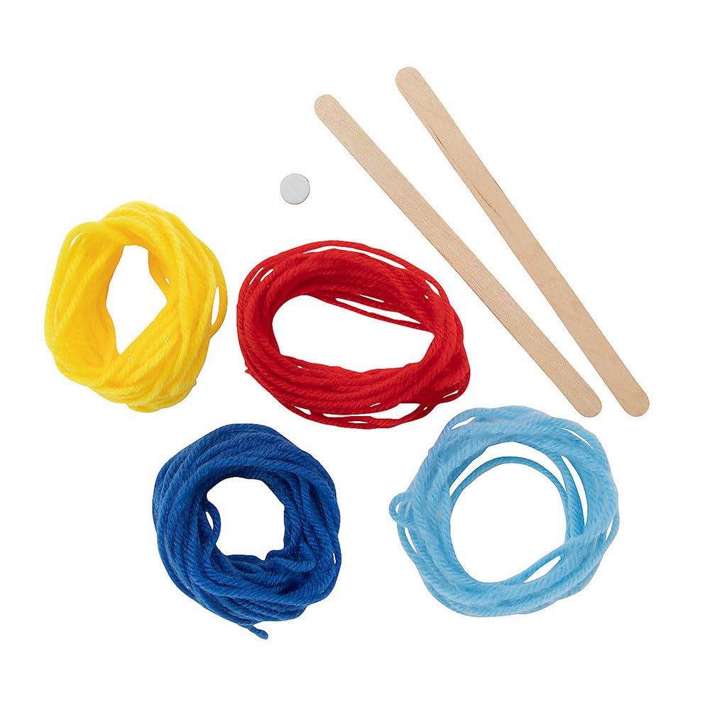 Fun Express God’s Eye Yarn Craft Kit - Craft Kits - 12 Pieces