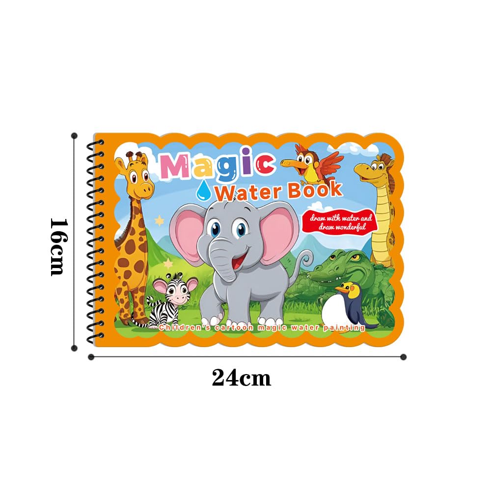 Baiyigs Water Coloring Book for Toddlers 3-5, Water Painting Drawing Book for Educational Learning Kits Gifts, Best Birthday Gifts