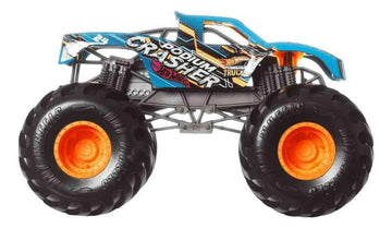Mattel Hot Wheels Monster Trucks Podium Crasher, Blue [1:24 Scale die cast] Oversized