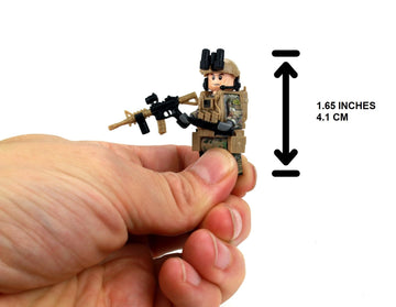 Battle Brick 1.6 Inches Tall Army Ranger OCP SF Soldier Custom Collectible Minifigure | Accessories Made in The USA | Genuine Military Minifig | Great