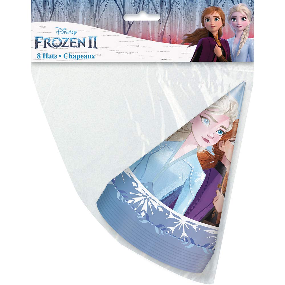 Disney Frozen 2 Enchanting Party Hats (Pack of 8) - Perfect for Elsa & Anna's Magical Adventure and Themed Celebrations
