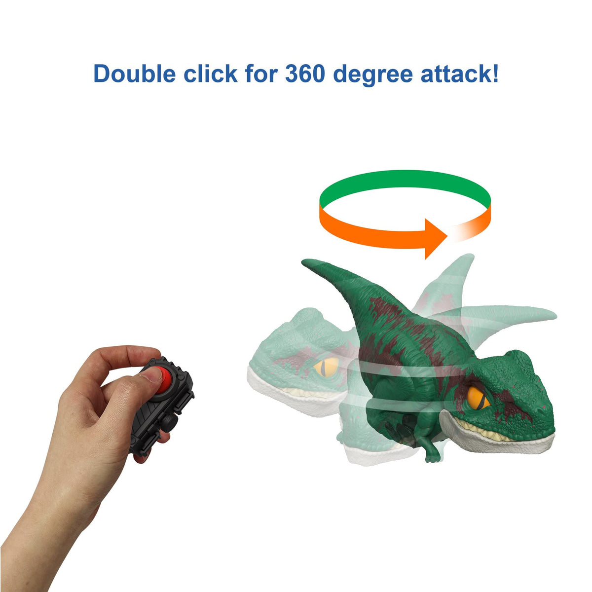 Mattel Jurassic World Dominion Uncaged Dinosaur Toy with Motion & Sound, Click Tracker Velociraptor Dino Action Figure with Clicker Control