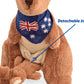 BOHS Plush Kangaroo with Australia Scarf and Removable Joey - Cuddly Soft Stuffed Mom and Baby Animals Toy- 11 Inches