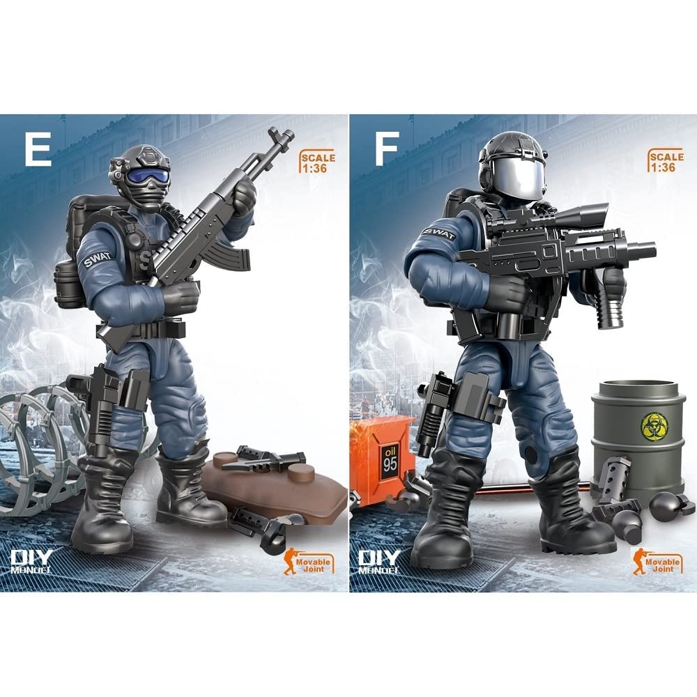 YEIBOBO ! Special Forces Mini Military Action Figure with Weapons and Accessories (Lightning SWAT Team XJ-9902)…