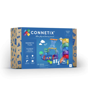 CONNETIX Magnetic Tiles Rainbow Ball Run Expansion Pack, 66 Pieces