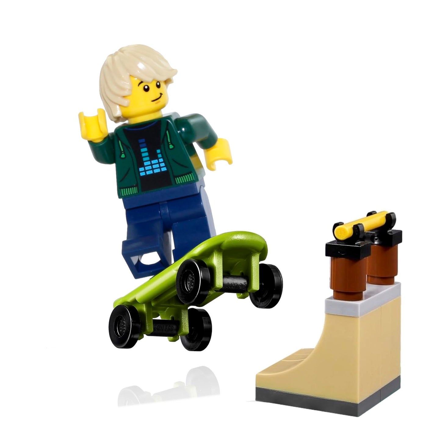 LEGO City MiniFigure: Skateboarder Boy (with Skateboard and Cool Rail) 31067