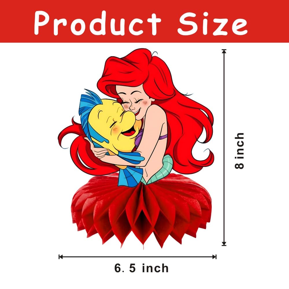 8Pcs Mermaid Table Centerpieces Birthday Party Supplies Double Side Table Decorations for Girls Party Decorations