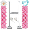 DECOJOY Balloon Column Stand Set of 2, Adjustable 7 Feet Ballon Arch Stands with Bases for Floor, Tall Baloon Tower Pillar Assembly Kit for Halloween