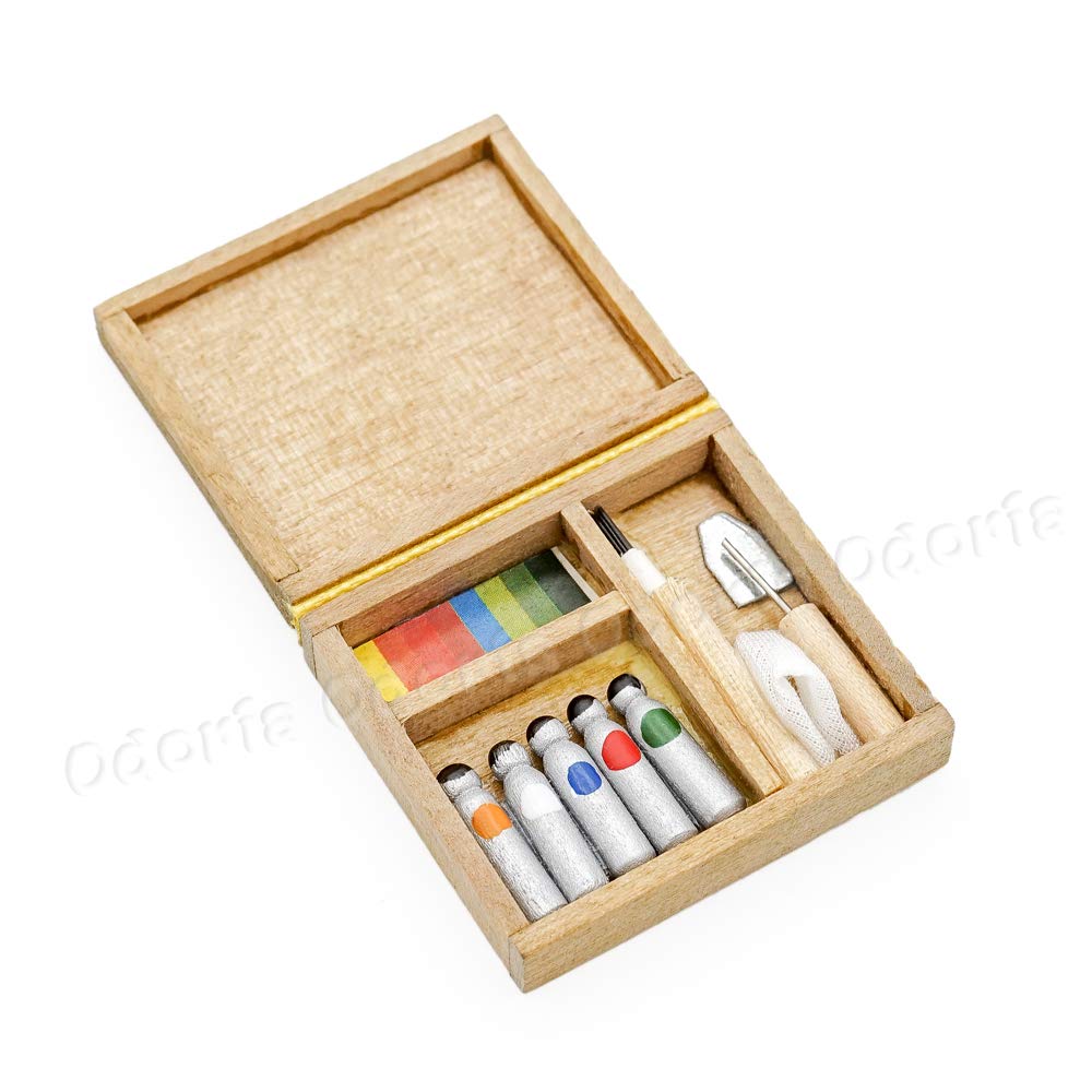 Odoria 1/12 Miniature Paint Box Dollhouse Decoration Accessories