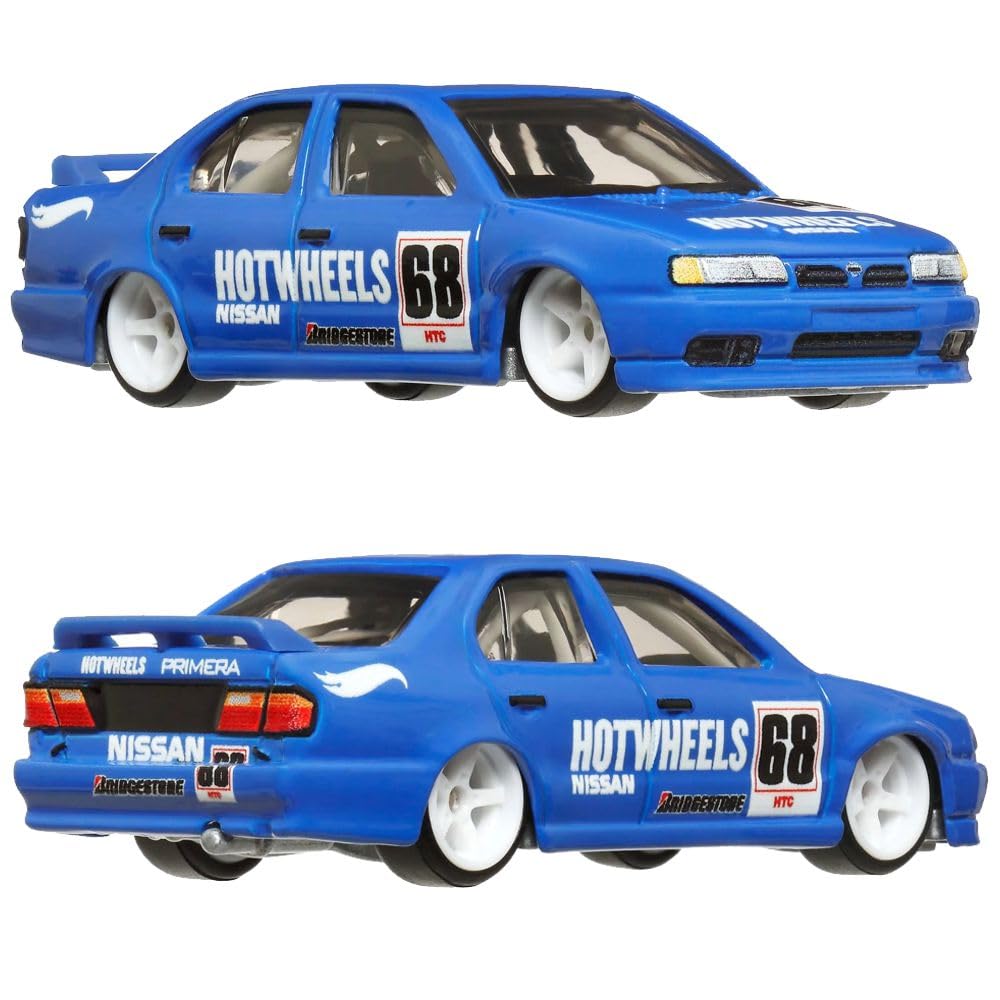 Hot Wheels HRR74 Premium 2 Pack Nissan R390 GT1/ '94 Nissan Primera Vehicle Toy Minicar 3 Years Old Blue/Black
