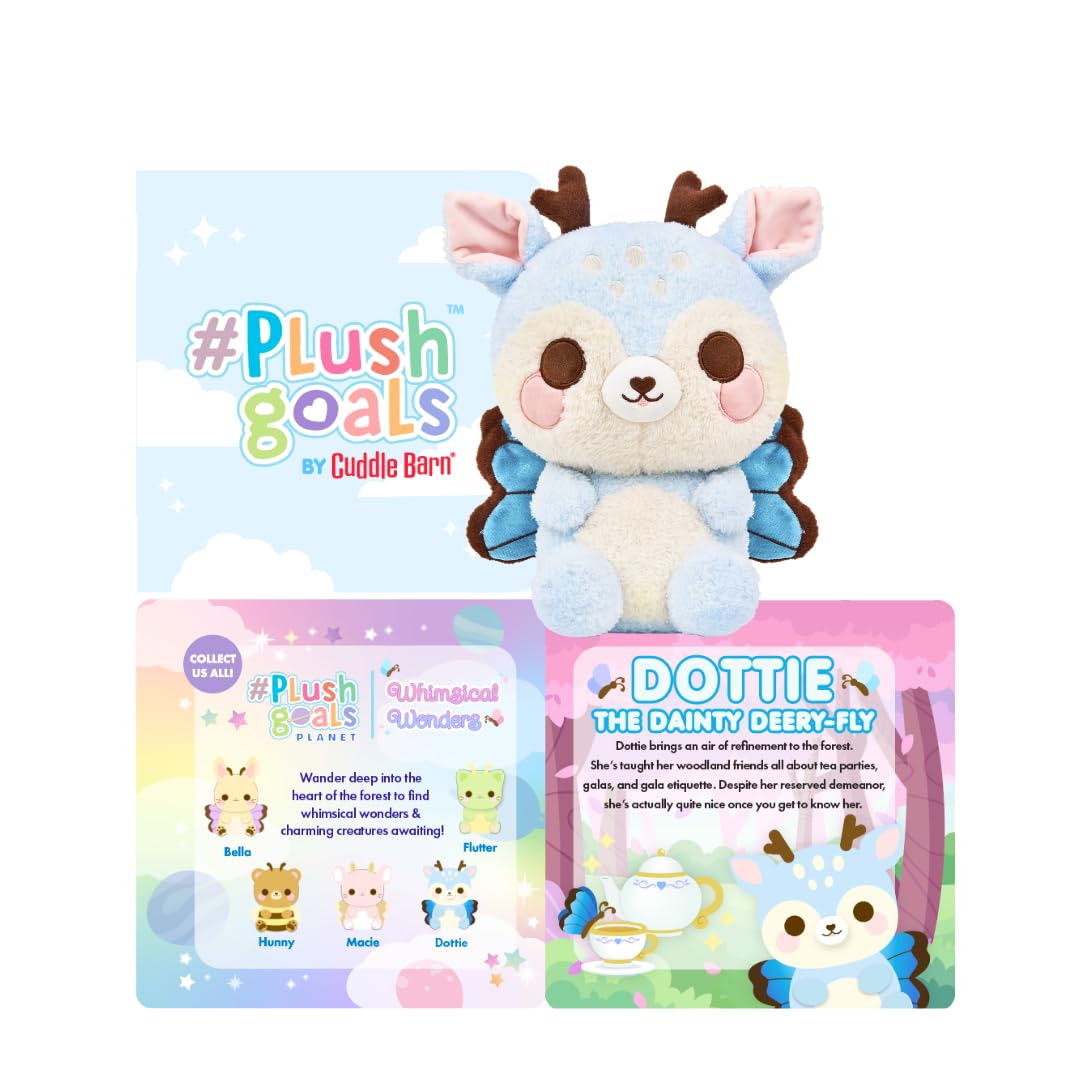 Plush Deer- Dottie the Dainty Deer-Fly by PlushGoals | Blue Fawn with Butterfly Wings | Spring, Easter, Fairycore Gift for Kids, Women & Toy