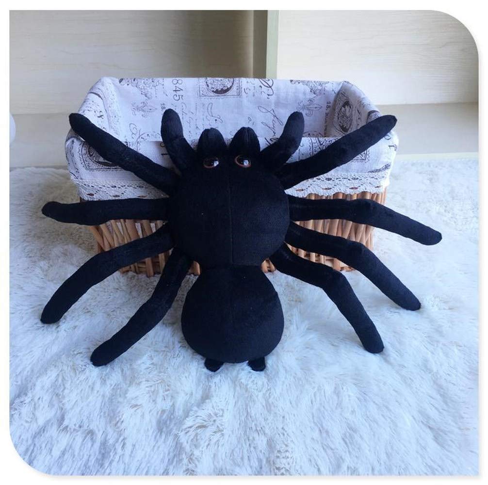 TAMMYFLYFLY Black Spider Plush, 9 Inch Collectible Decorative Big Eyes Tarantula Stuffed Toy Soft Take A Long Plushie Pillow Squishes Washable Cushy