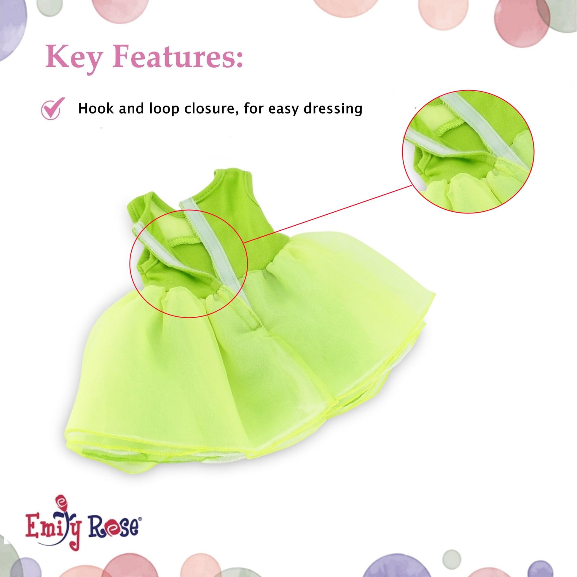 Emily Rose 14 Inch Doll Princess Magical 3-PC Fairy Princess Dress with Removable Wings & Magic Wand | Halloween Costume for 14" and 14.5" Hard-Bodied