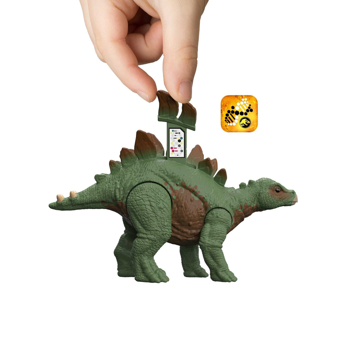 Jurassic World HHK91 A New Age Legacy Collection Dr Sarah Harding with Large and Small Stegosaurus Dinosaur, Authentic and Articulated Figures, 9.5