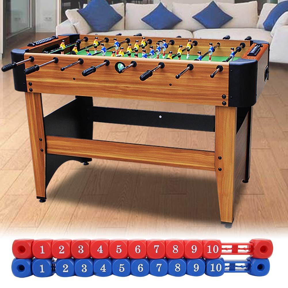 Alomejor 2pcs Table Football Counter Blue Red 10 Numbers Scoring Score Counter Indicator for Standard Foosball Tables
