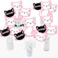 Big Dot of Happiness Purr-fect Kitty Cat - Kitten Meow Baby Shower or Birthday Party Centerpiece Sticks - Table Toppers - Set of 15