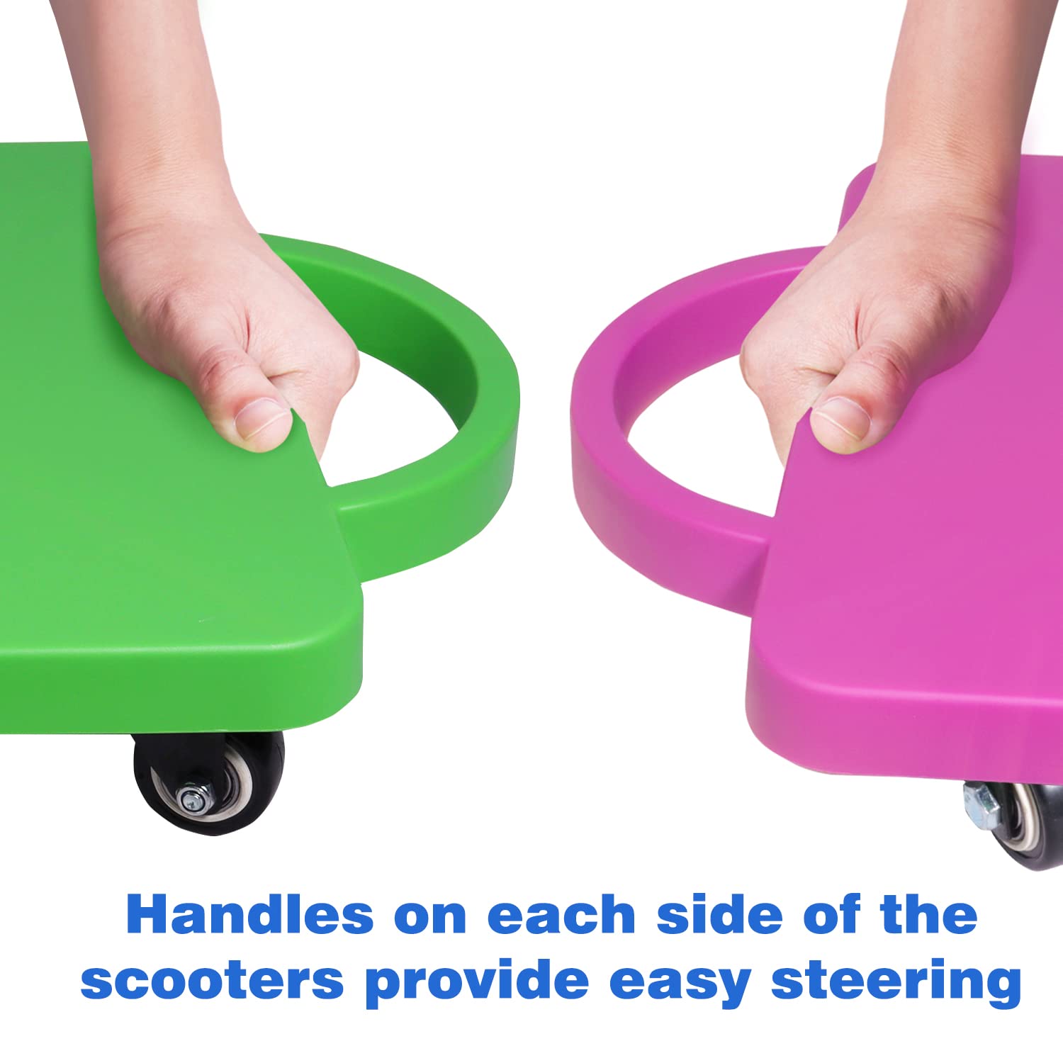 GSE Gym Floor Scooter Board with Handles for Kids Indoor Play, Green