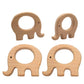 10pcs Natural Wooden Elephant Montessori Toy Pendant Pure Natural Beech Wood Animal Shape Toys for Handmade Necklace/Bracelet (Fat Elephant 10pcs)