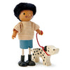 Tender Leaf Toys - Mr. Forrester and his Dog - Detailed Wooden Doll with Flexible Arms and Legs for Dollhouse - Encourage Creative and Imaginative Fun