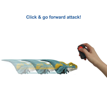 Mattel Jurassic World Dominion Uncaged Dinosaur Toy with Clicker-Controlled Motion & Sound, Click Tracker Velociraptor 'Blue' Dino Action Figure