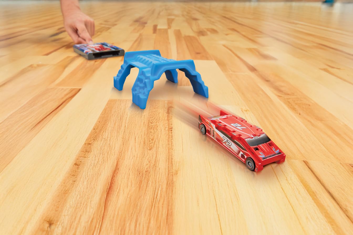 Flat 2 Fast Stunt 2-Pack Playset - All-Inclusive Set with Launch Ramp, Fire Ring, Tunnel & 2 Flat Car Racers - Build Custom Stunts - Ages 5+