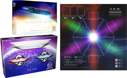 Deep Water Games Sovereign Skies Board Game Deluxe Edition: Core Game, Double Expansions Box, and Large Playmat (3 Items)