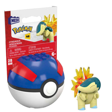 MEGA Pokemon Cyndaquil Building Set with 28 Compatible Bricks and Pieces and Poke Ball, Toy Gift Set for Ages 6 and up