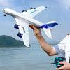 FANXMF RC Airbus 747 A380 2.4G Remote Control Electric Plane Four Motor RC Airplane Toy RC Airliner with LED Lights Drop Resistant Aircraft 2