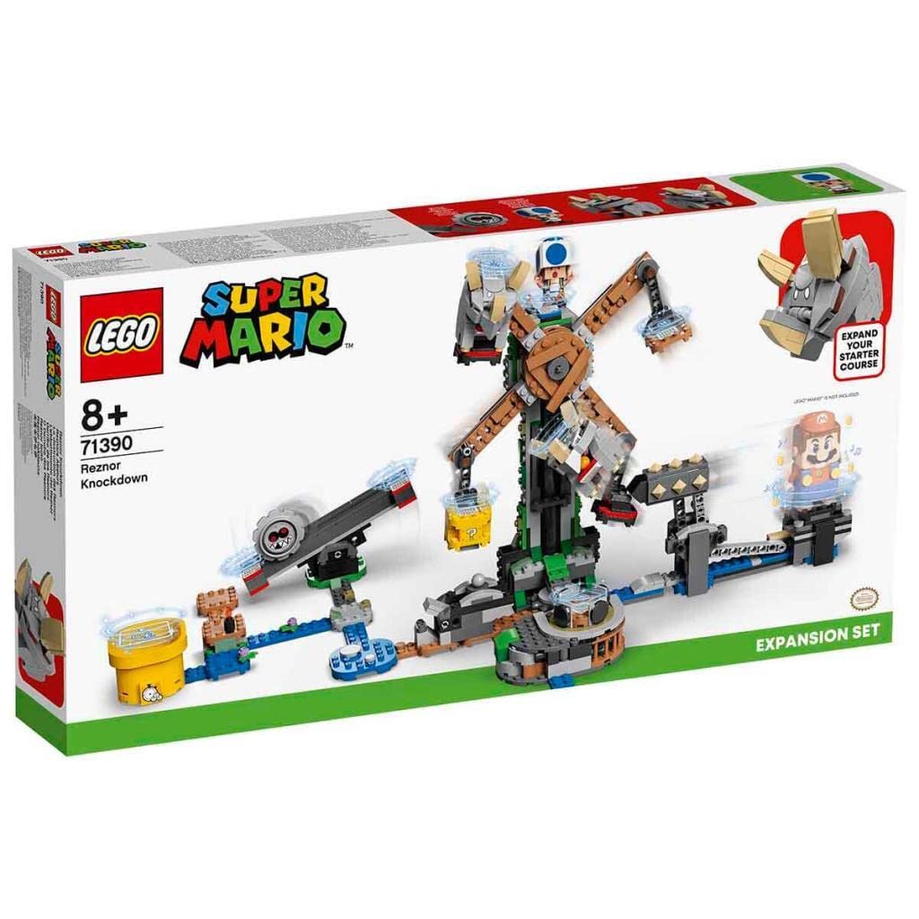 LEGO 71390 Building Set, Super Mario Reznor Knockdown Expansion Set, Collectible Buildable Game Toy for Kids with Blue Toad Figure, Multicolor, Gifts