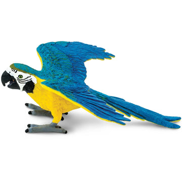 Safari Ltd. Blue and Gold Macaw Figurine - Detailed 4.5" Plastic Bird Figure - Educational Toy for Boys, Girls, and Kids Ages 3+
