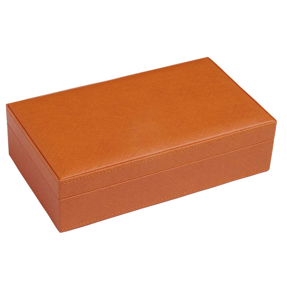 Silverman & Co. Double 6 Large Black Domino Set - Orange Case