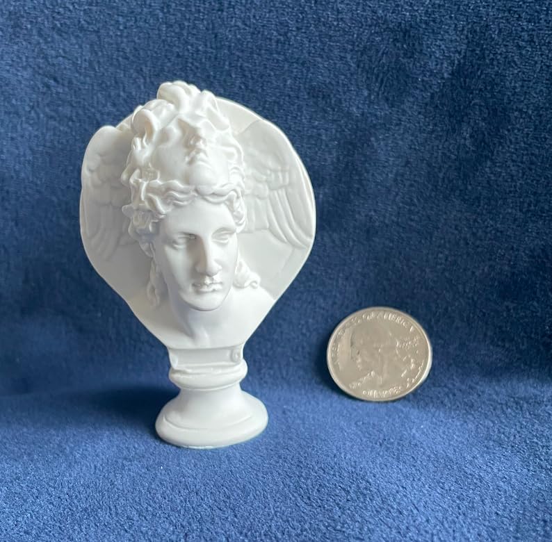 Air-Ads Supplies AirAds Dollhouse Accessories Doll Miniature Statue Resin Bust White Sculpture of Hypnos; 2.5" H