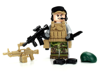 Battle Brick 1.6 Inches Tall Green Beret SF ODA Team Member Custom Minifigure | Military Minifig | Camo Printed in USA | Great Gift for Ages 10+