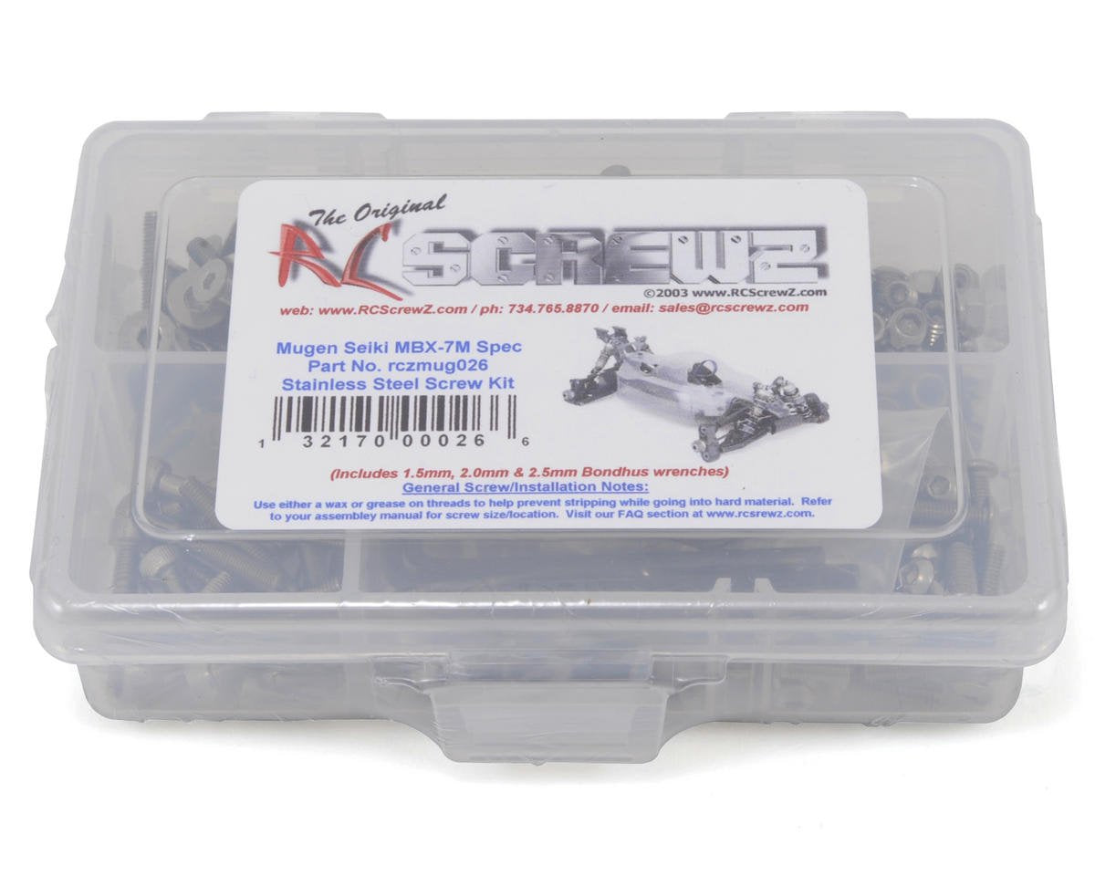 RC Screwz MUG026 - Mugen Seiki MBX-7 M-Spec MBX7 Stainless Steel Screw Kit
