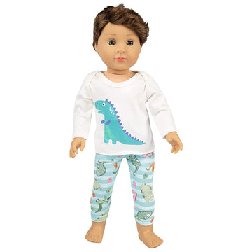 Ecore Fun American 18 Inch Boy Girl Doll Clothes Pajamas Tracksuit for 18" Boys or Girls - Birthday Reward Gift Dolls Outfits for 18 Inch Dolls