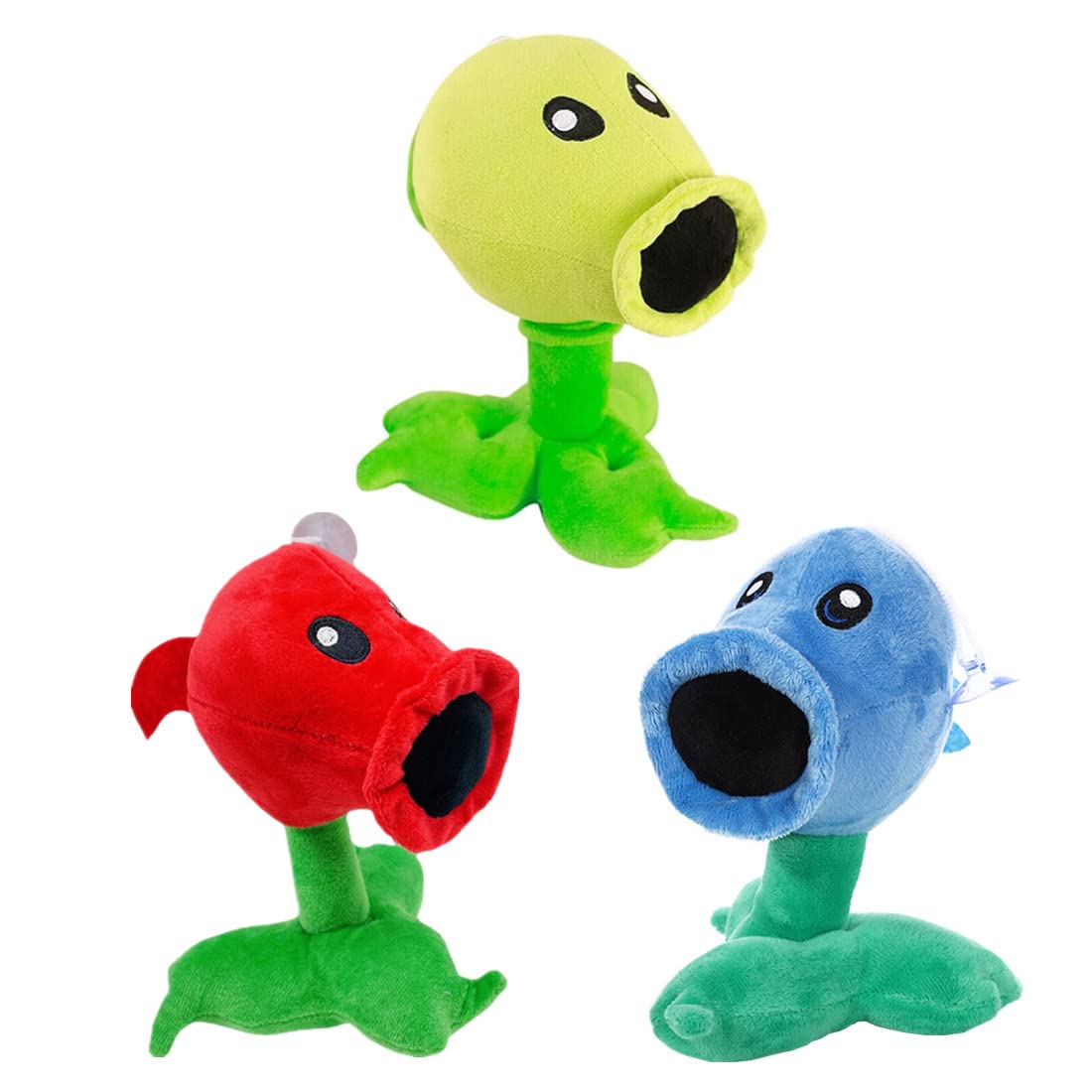 JHESAO 3 PCS Plants and Zombies Peashooter Plush Pea Sets Zombies Toys PVZ Plushies 1 2 Stuffed Soft Doll Pea 3 New