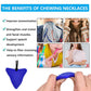 Shark Tooth Chew Necklace, Sensory Chew Necklace Bundle for Kids with Chewing, Teething, ADHD, Autism, Biting Needs, Oral Motor Chewy Teether, Made