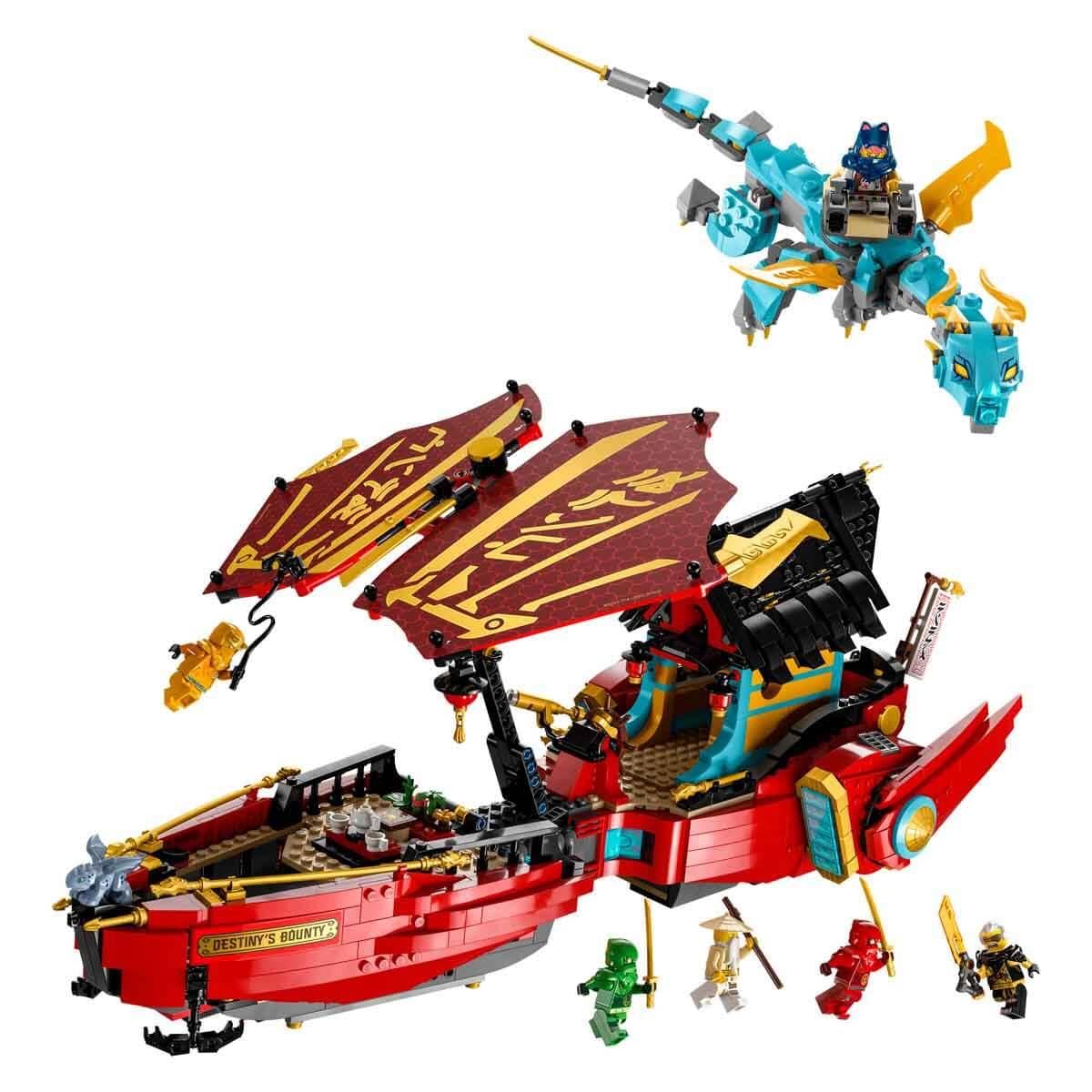 LEGO Ninjago 71797 Aerial Battleship Bounty Toy Blocks, Present, Ninja, Carrot, Vehicle, Nori, Boys, 9 Years Old and Up