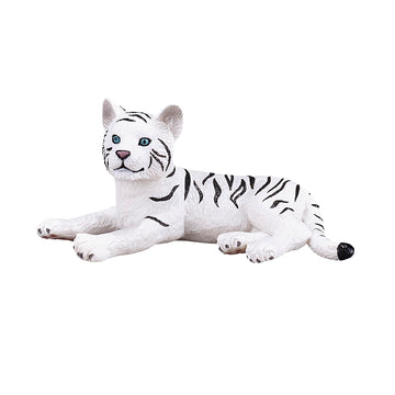 MOJO White Tiger cub Lying Down Toy Figure