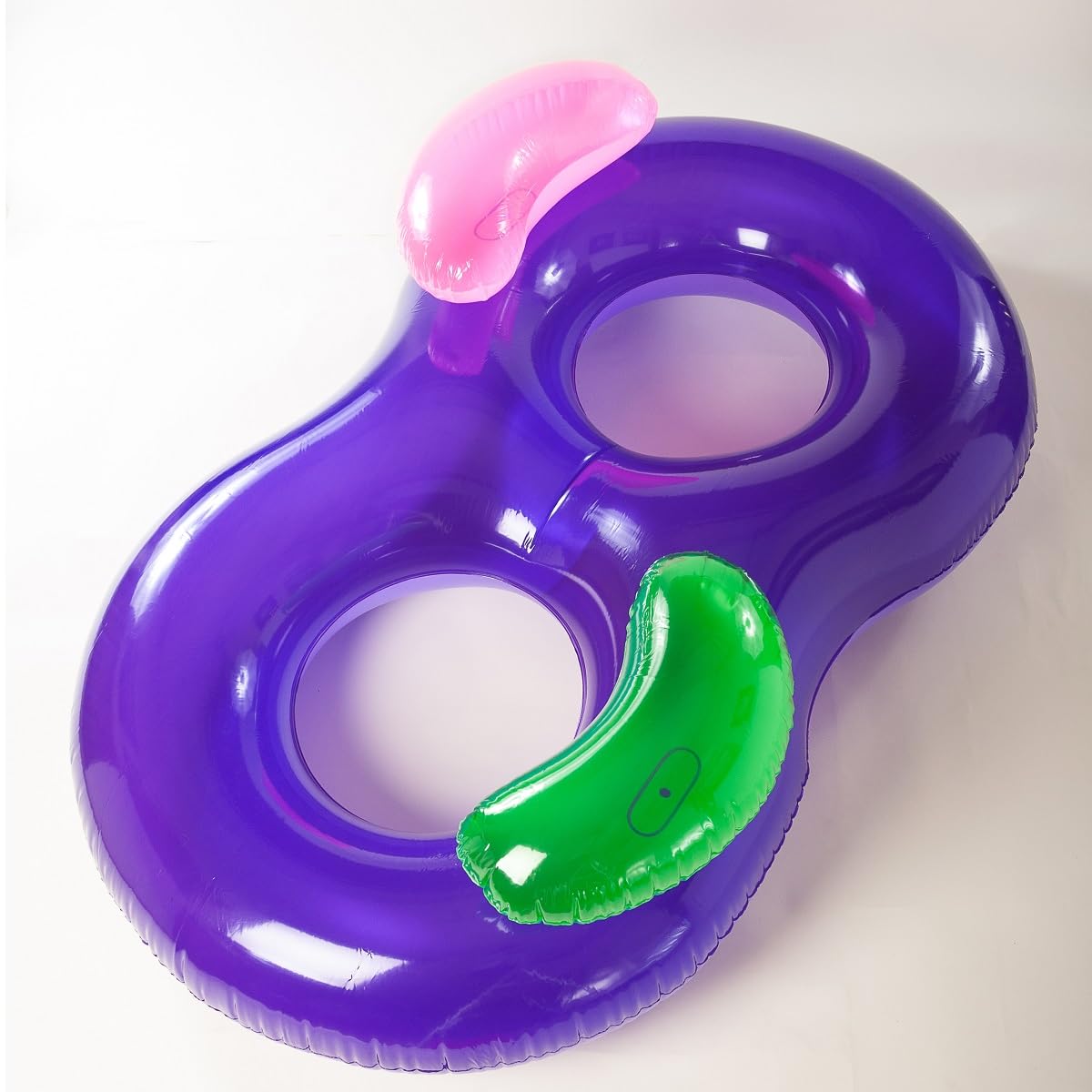 76" Inflatable Purple Side by Side Swimming Pool Lounger Raft